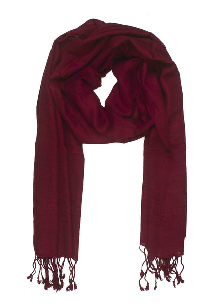 In-Sattva Colors Pink/Magenta solid color rayon scarf stole, alternate product image showing its artisan pattern and lightweight drape.