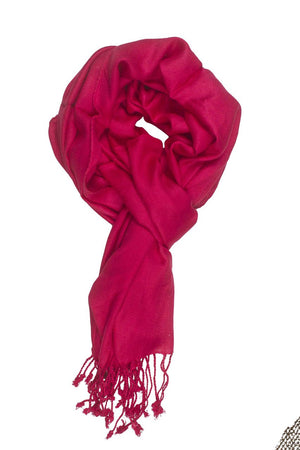 In-Sattva Colors Pink/Magenta solid color rayon scarf stole, primary product image highlighting its color, pattern and woven texture.