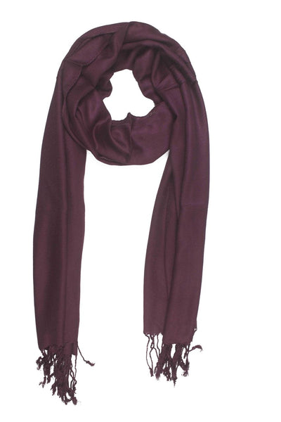In-Sattva Colors Purple solid color rayon scarf stole, alternate product image showing its artisan pattern and lightweight drape.