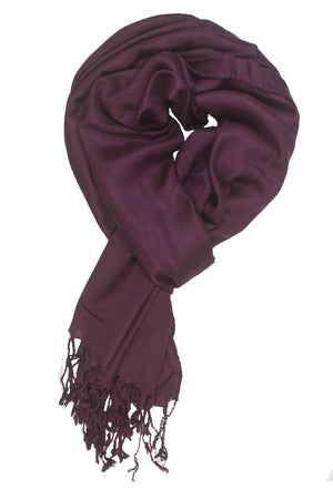 In-Sattva Colors Purple solid color rayon scarf stole, primary product image highlighting its color, pattern and woven texture.