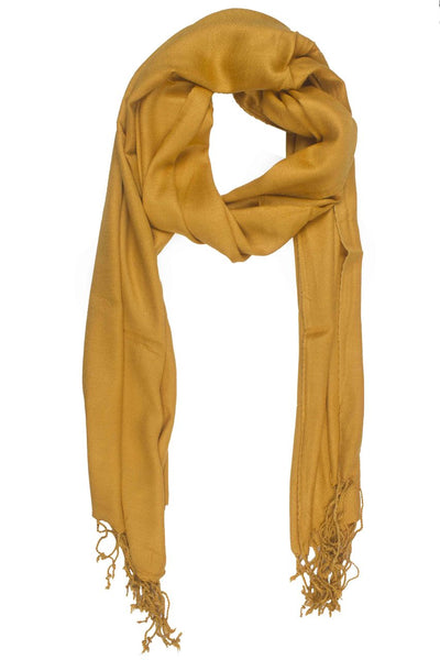 In-Sattva Colors Yellow solid color rayon scarf stole, alternate product image showing its artisan pattern and lightweight drape.