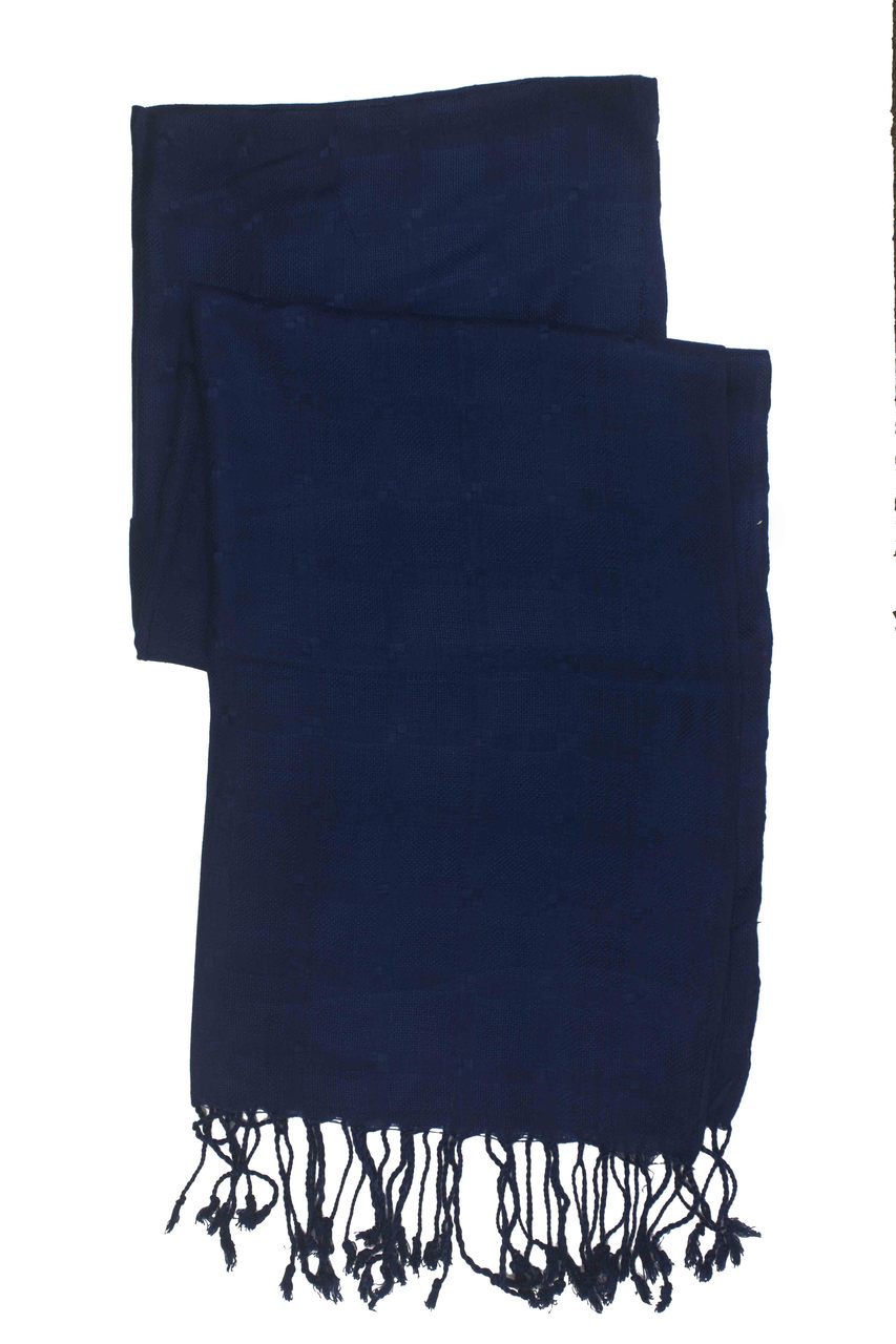 In-Sattva Colors Blue geometric printed rayon scarf stole, additional product image highlighting its color and woven detailing.