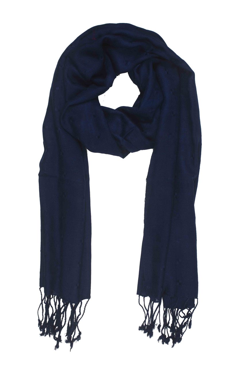 In-Sattva Colors Blue geometric printed rayon scarf stole, alternate product image showing its artisan pattern and lightweight drape.