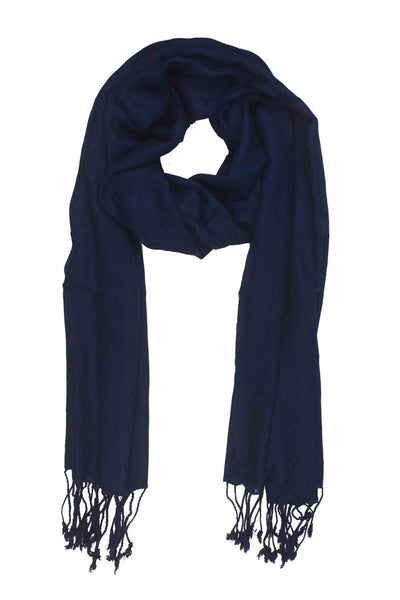 In-Sattva Colors Blue geometric printed rayon scarf stole, alternate product image showing its artisan pattern and lightweight drape.