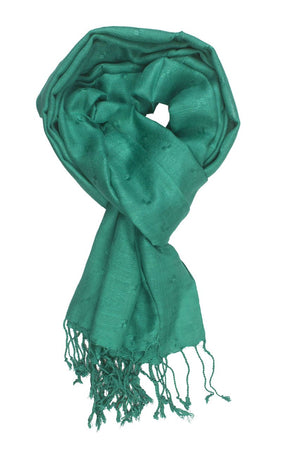In-Sattva Colors Green geometric printed rayon scarf stole, primary product image highlighting its color, pattern and woven texture.