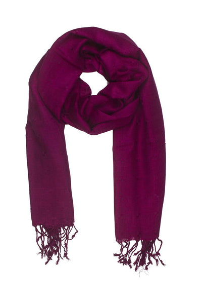 In-Sattva Colors Red/Magenta geometric printed rayon scarf stole, alternate product image showing its artisan pattern and lightweight drape.