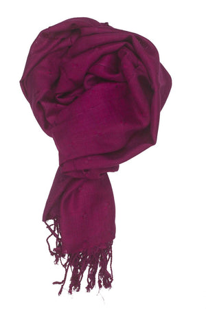 In-Sattva Colors Red/Magenta geometric printed rayon scarf stole, primary product image highlighting its color, pattern and woven texture.