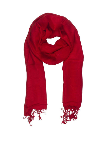 In-Sattva Colors Red geometric printed rayon scarf stole, alternate product image showing its artisan pattern and lightweight drape.