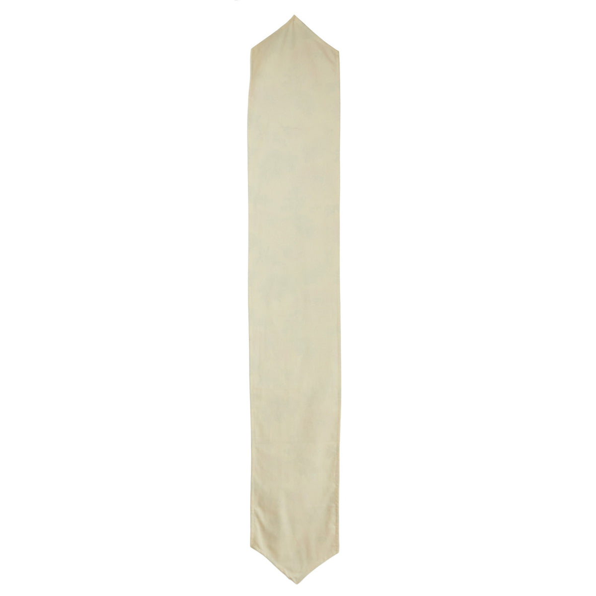 Solid cream reverse side of the In-Sattva bohemian floral print cotton table runner shown in full
