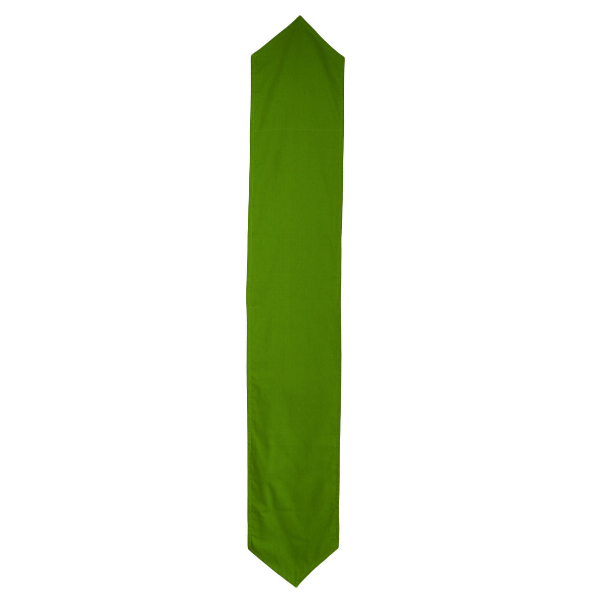 Solid green reverse side of the In-Sattva bohemian print cotton table runner shown in full