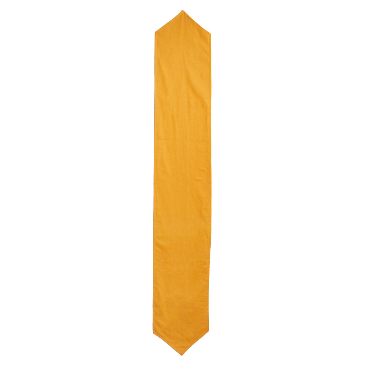 Solid gold reverse side of the In-Sattva rust bohemian print cotton table runner shown in full