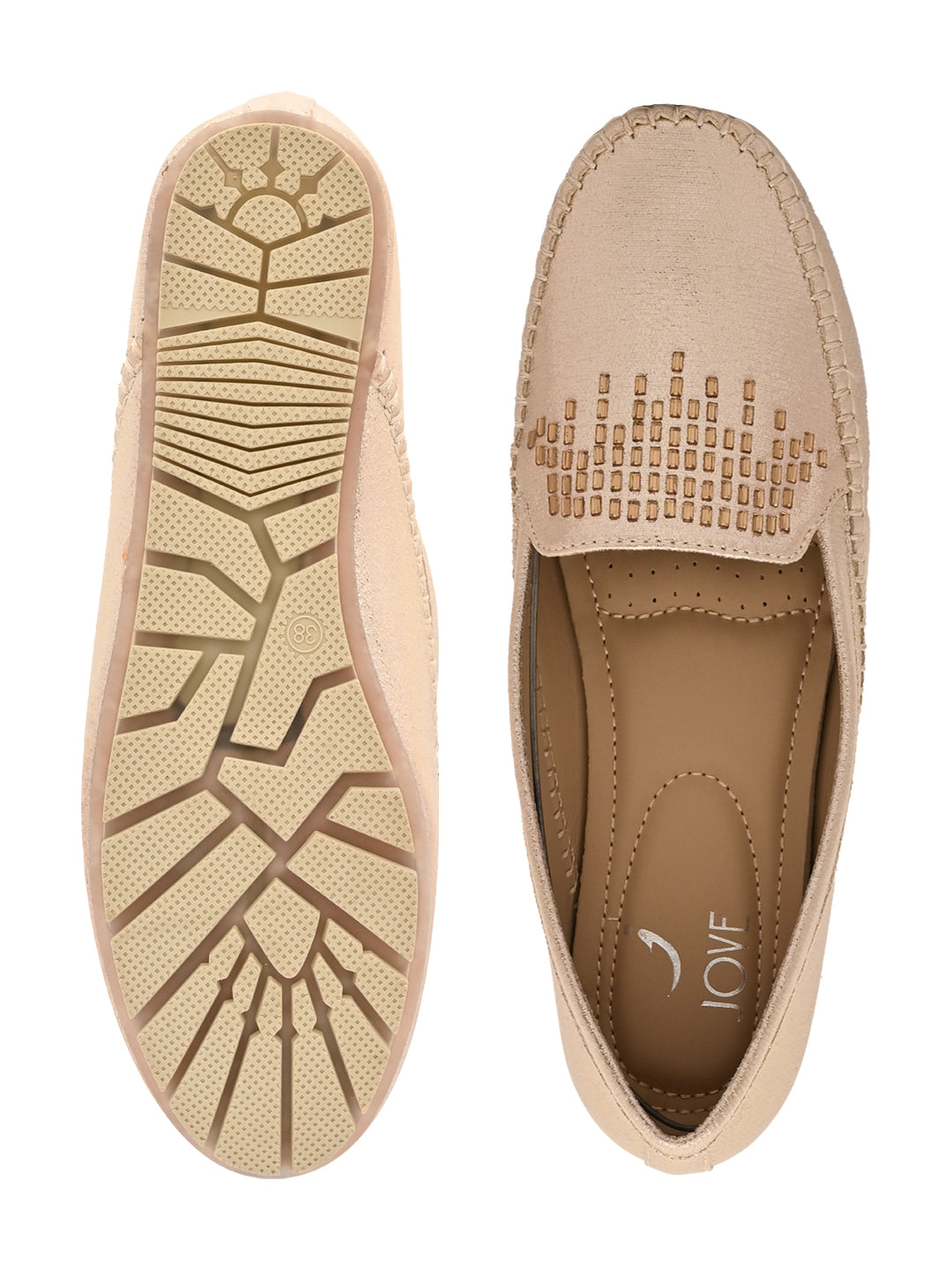 Jove Women's Embellished Gold Loafer