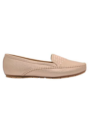 Jove Women's Embellished Rose Gold Loafer