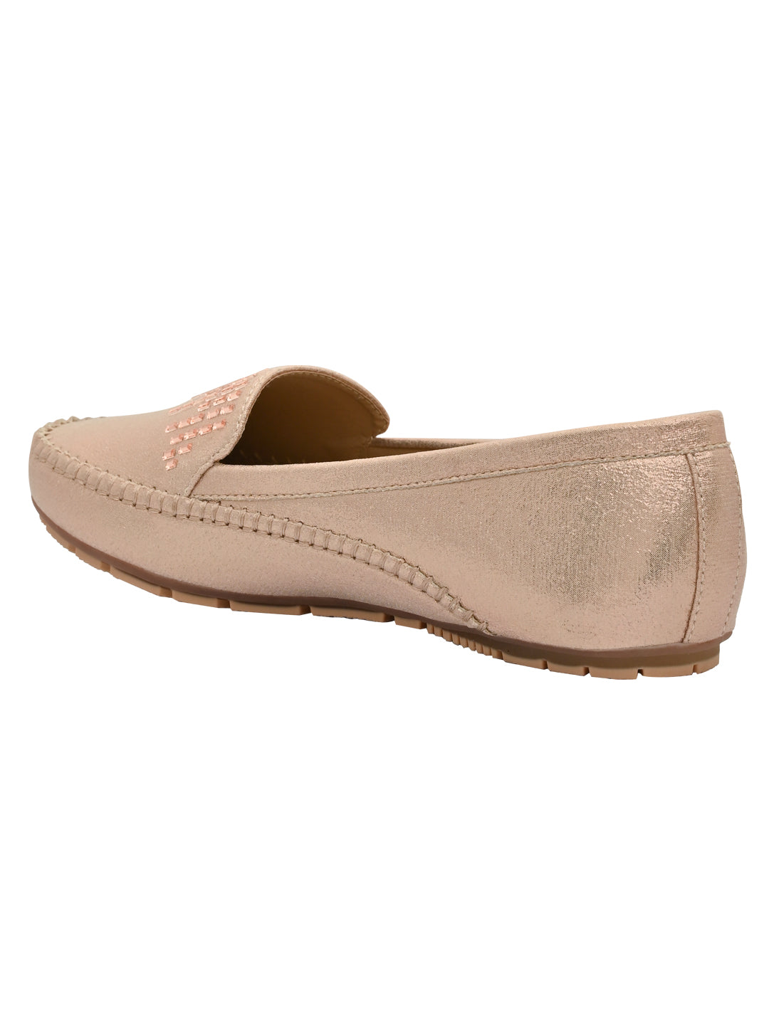 Jove Women's Embellished Rose Gold Loafer