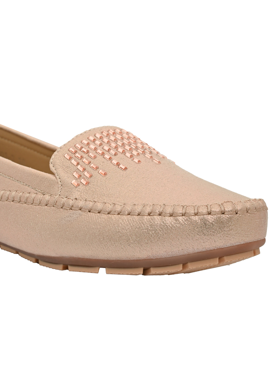 Jove Women's Embellished Rose Gold Loafer