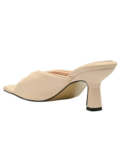 Jove Womens Heeled Mule Beige