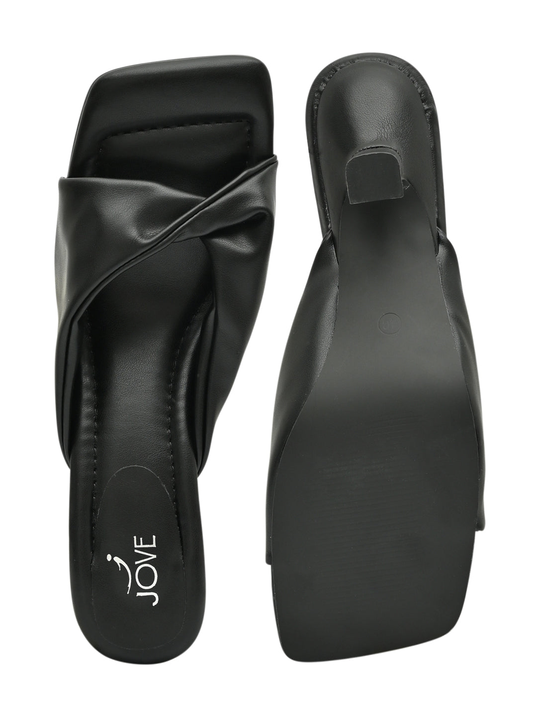 Jove Womens Heeled Mule Black