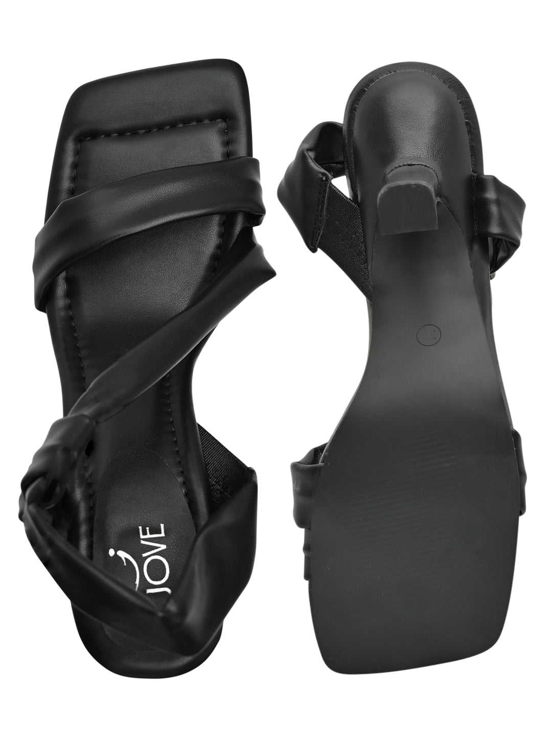 Jove Womens Heeled Sandals Black