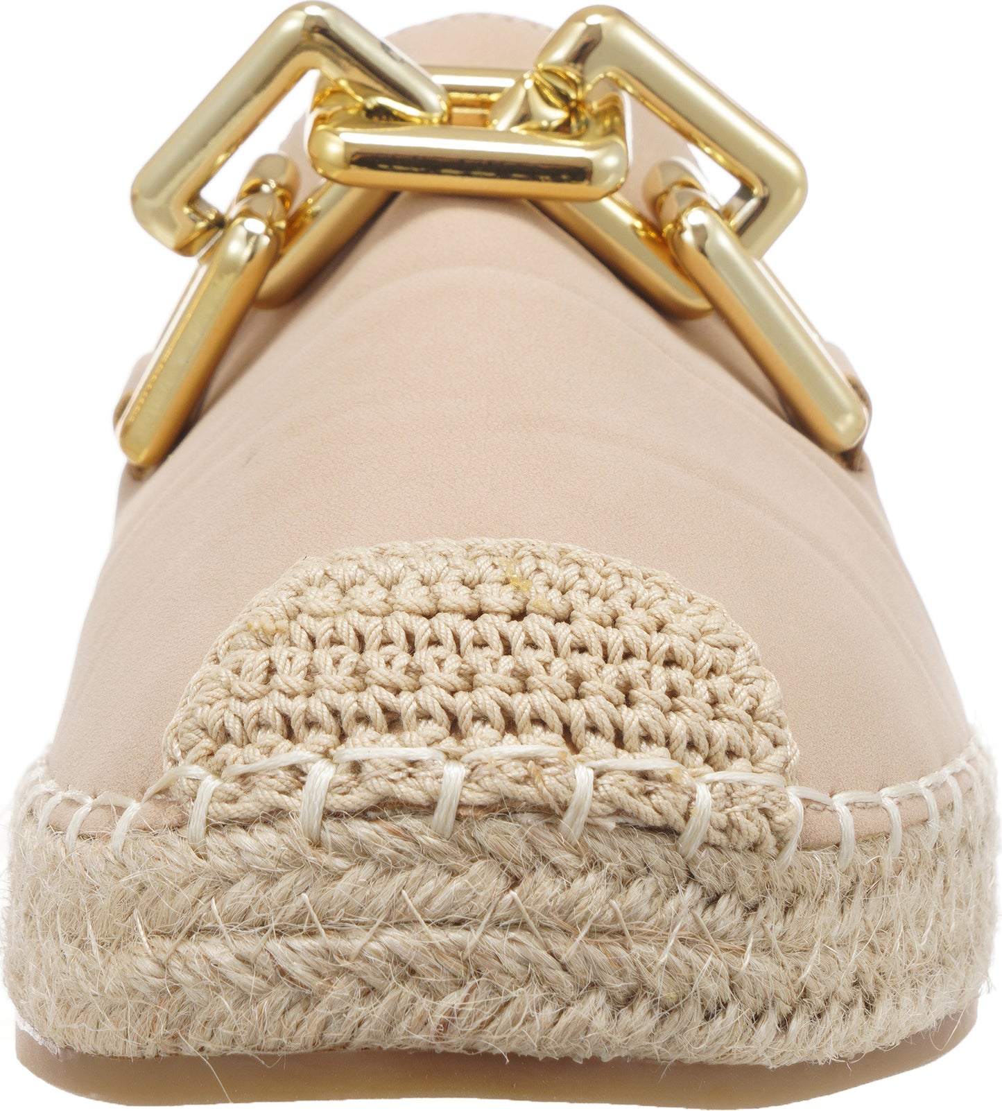 Jove Beige Espadrille Loafer with Gold Chain