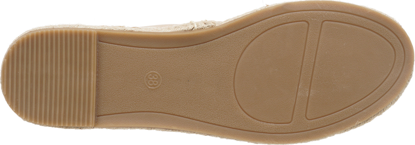 Jove Beige Espadrille Loafer with Gold Chain