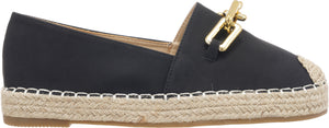 Jove Black Espadrille Loafer with Gold Chain