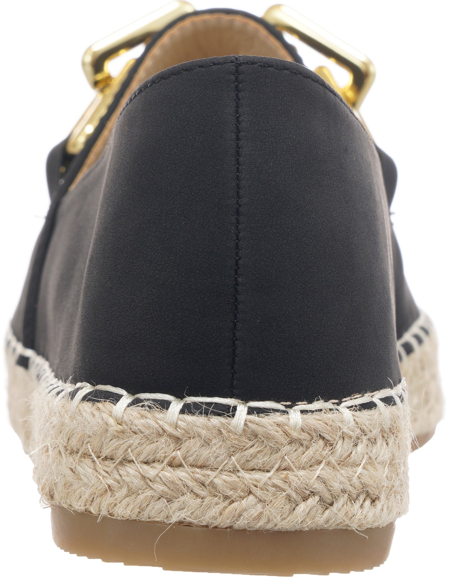 Jove Black Espadrille Loafer with Gold Chain