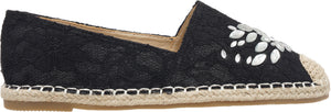 Jove Embellished Black Lace Espadrille Shoe