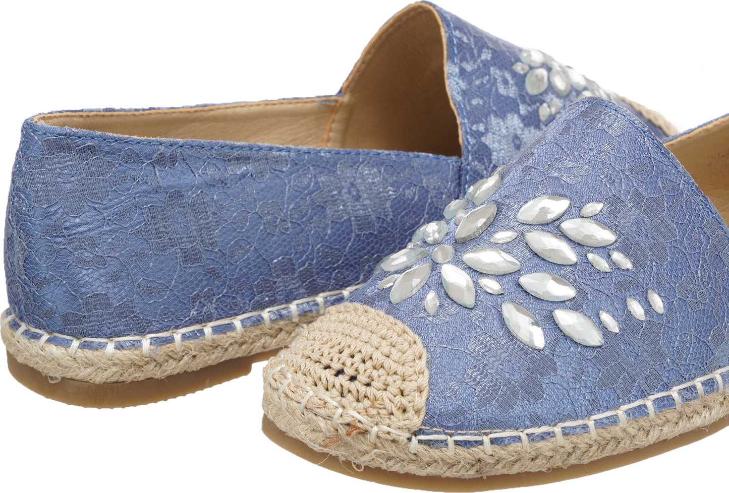 Jove Embellished Blue Lace Espadrille Shoe