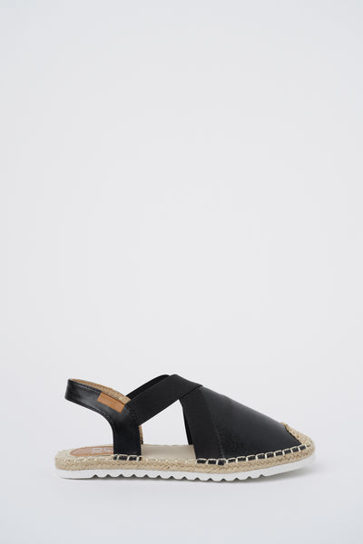 Jove Black Espadrille Slingback Shoe