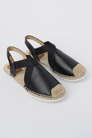 Jove Black Espadrille Slingback Shoe