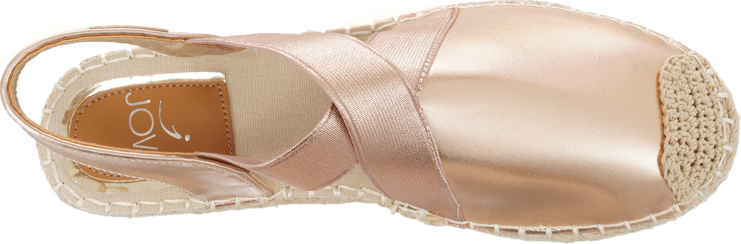 Jove Rose Gold Espadrille Slingback Shoe