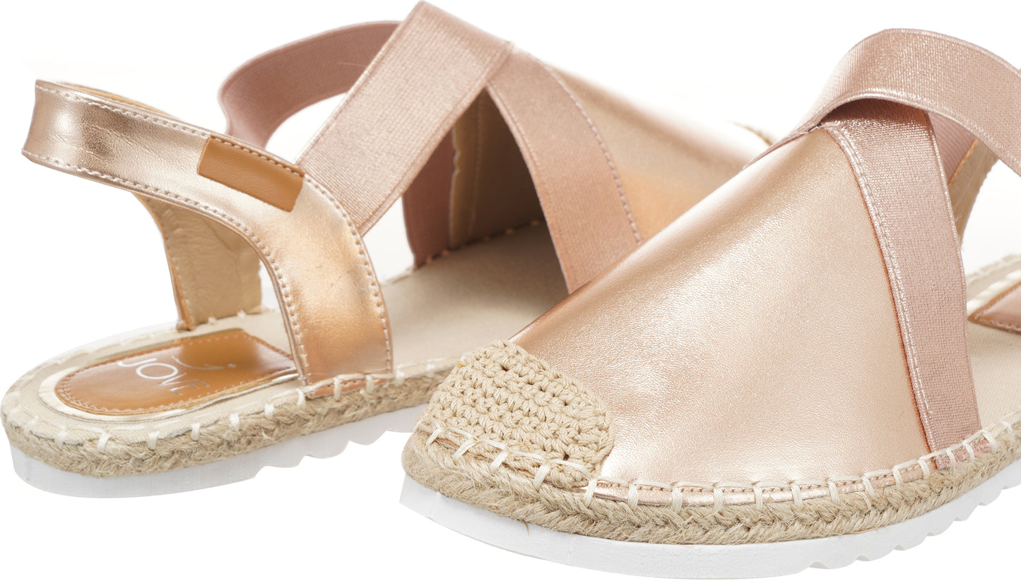 Jove Rose Gold Espadrille Slingback Shoe