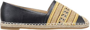 Jove Black Flat with Black and Gold Detail