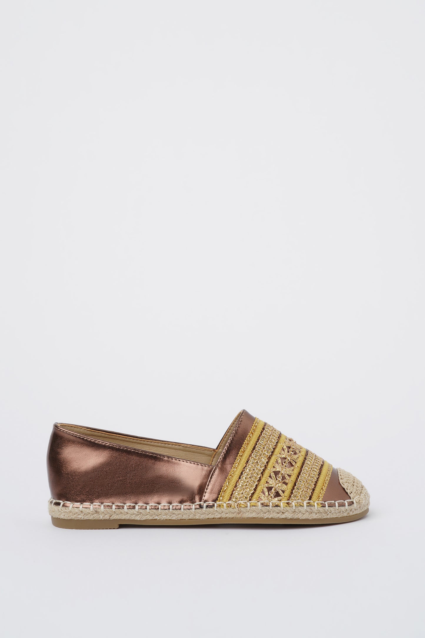 Jove Brown Flat with Gold Detail