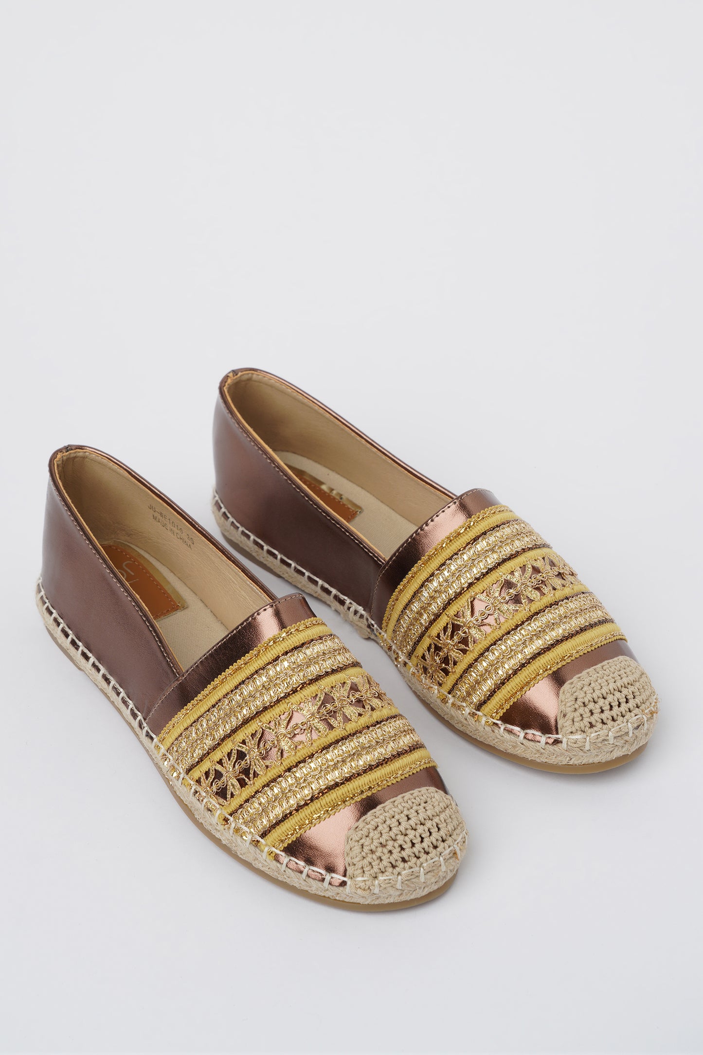 Jove Brown Flat with Gold Detail