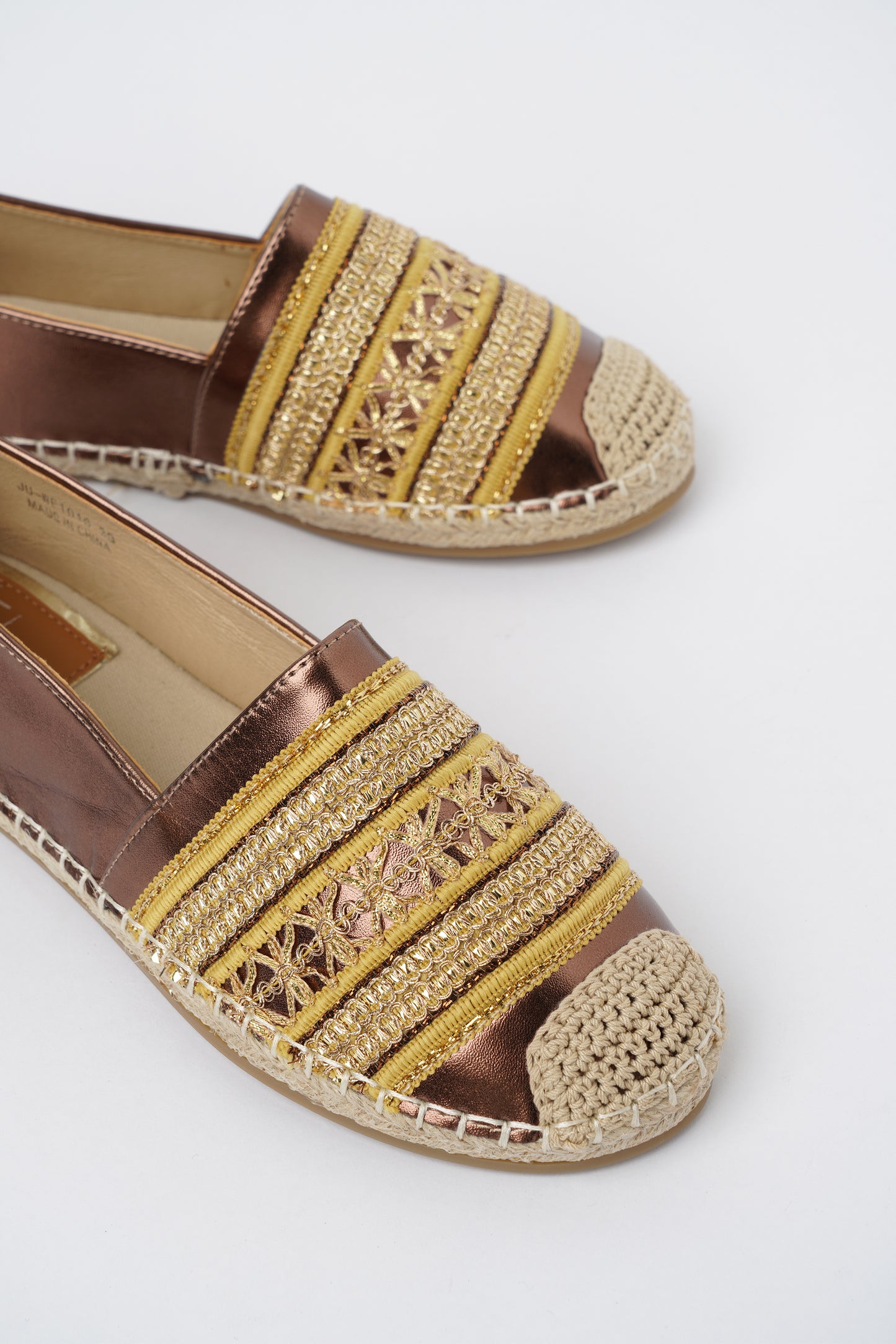 Jove Brown Flat with Gold Detail