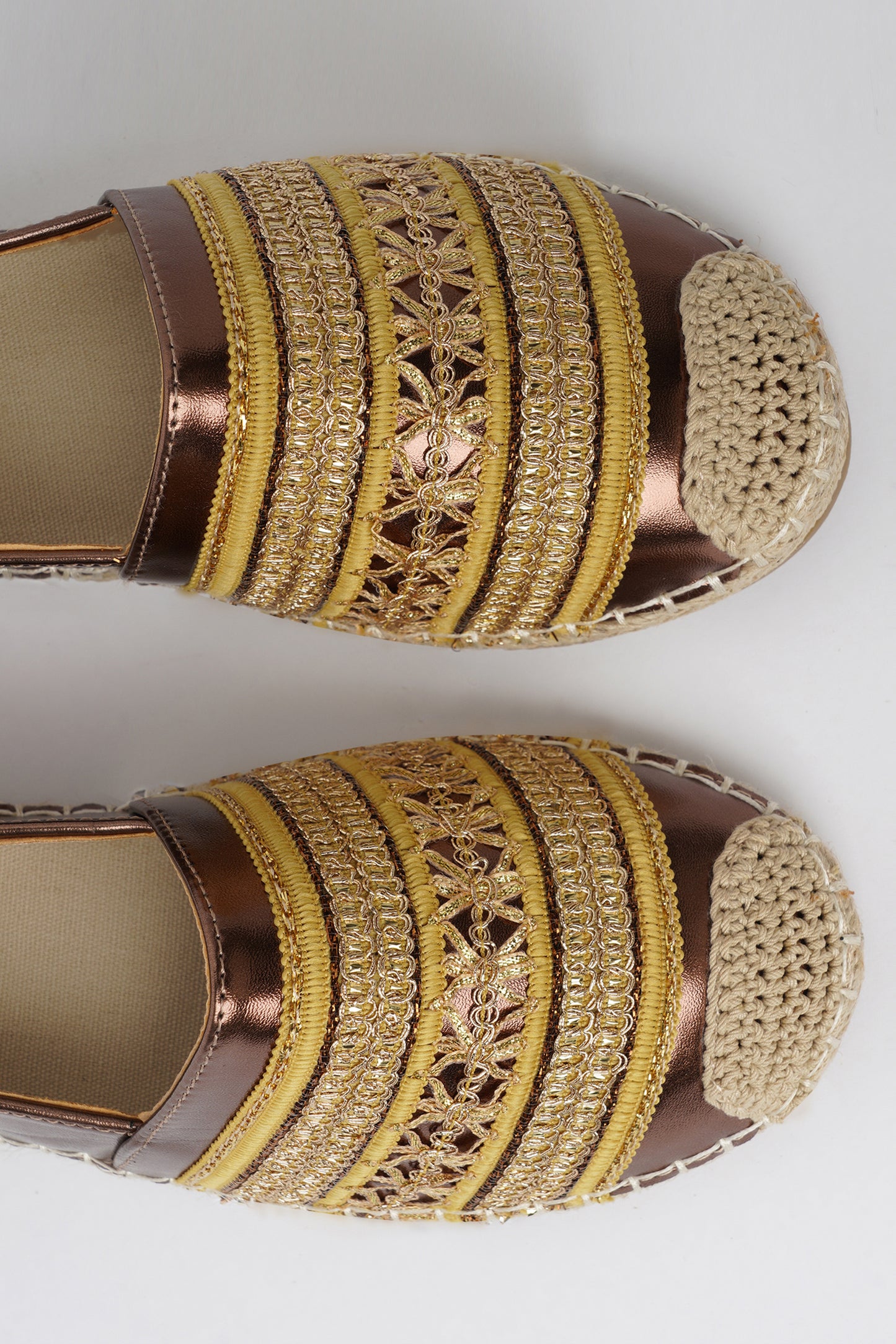 Jove Brown Flat with Gold Detail