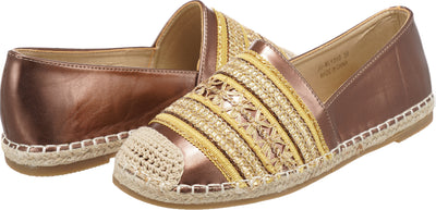 Jove Brown Flat with Gold Detail