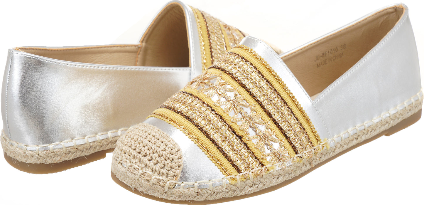 Jove Silver Flat with Black and Gold Detail