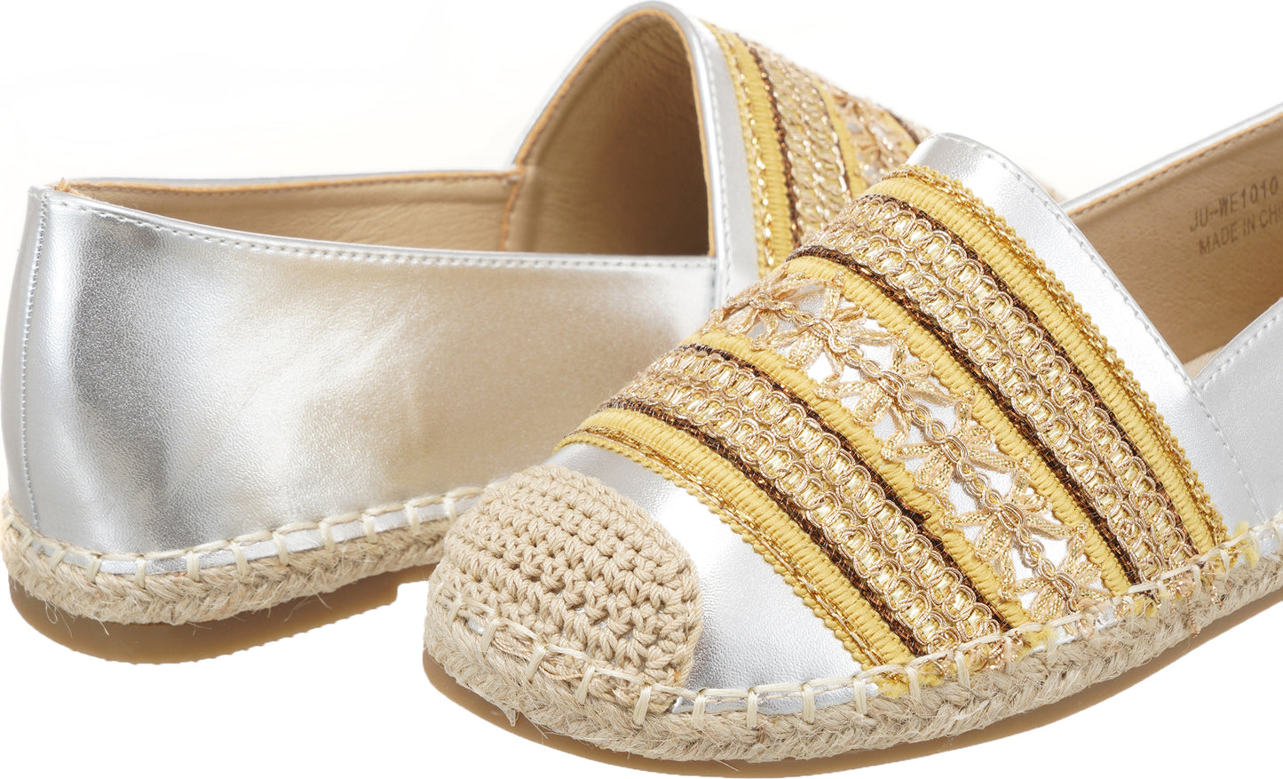 Jove Silver Flat with Black and Gold Detail