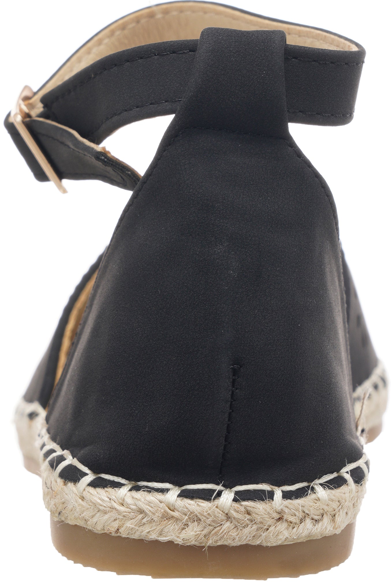 Jove Black Flats with Flower Detail
