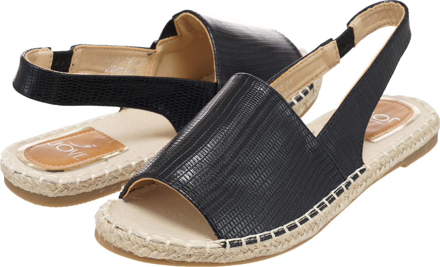 Jove Slingback Black Peep Toe Sandal