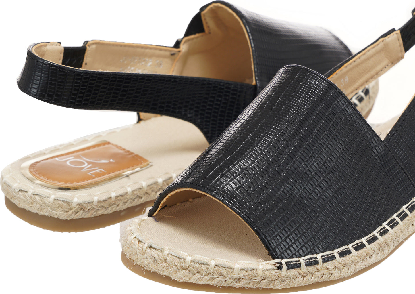 Jove Slingback Black Peep Toe Sandal