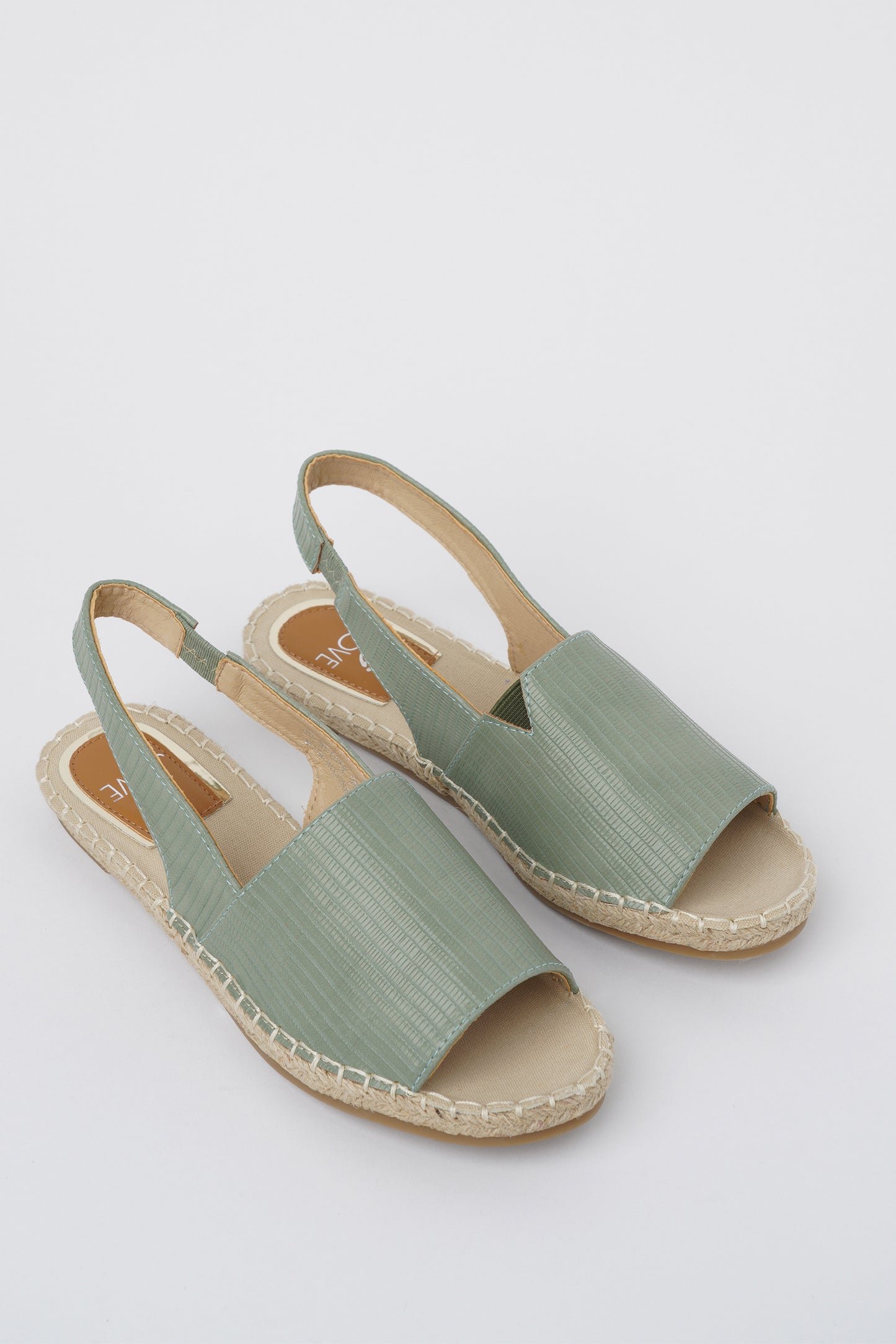 Jove Slingback Green Peep Toe Sandal