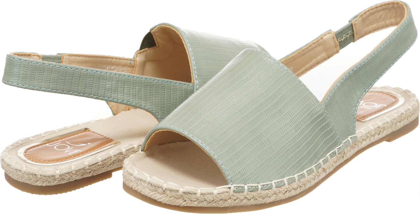 Jove Slingback Green Peep Toe Sandal