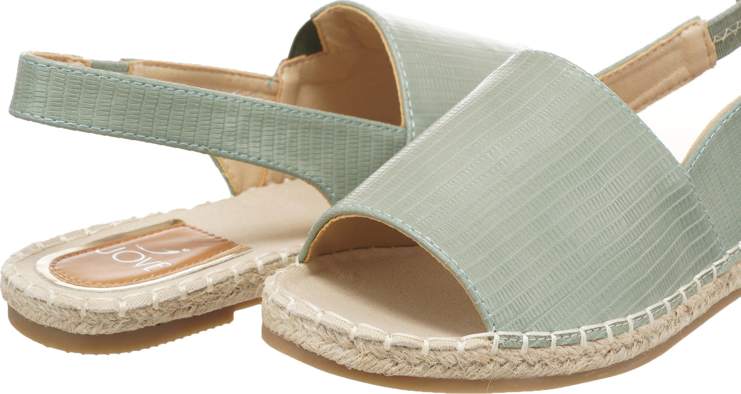 Jove Slingback Green Peep Toe Sandal