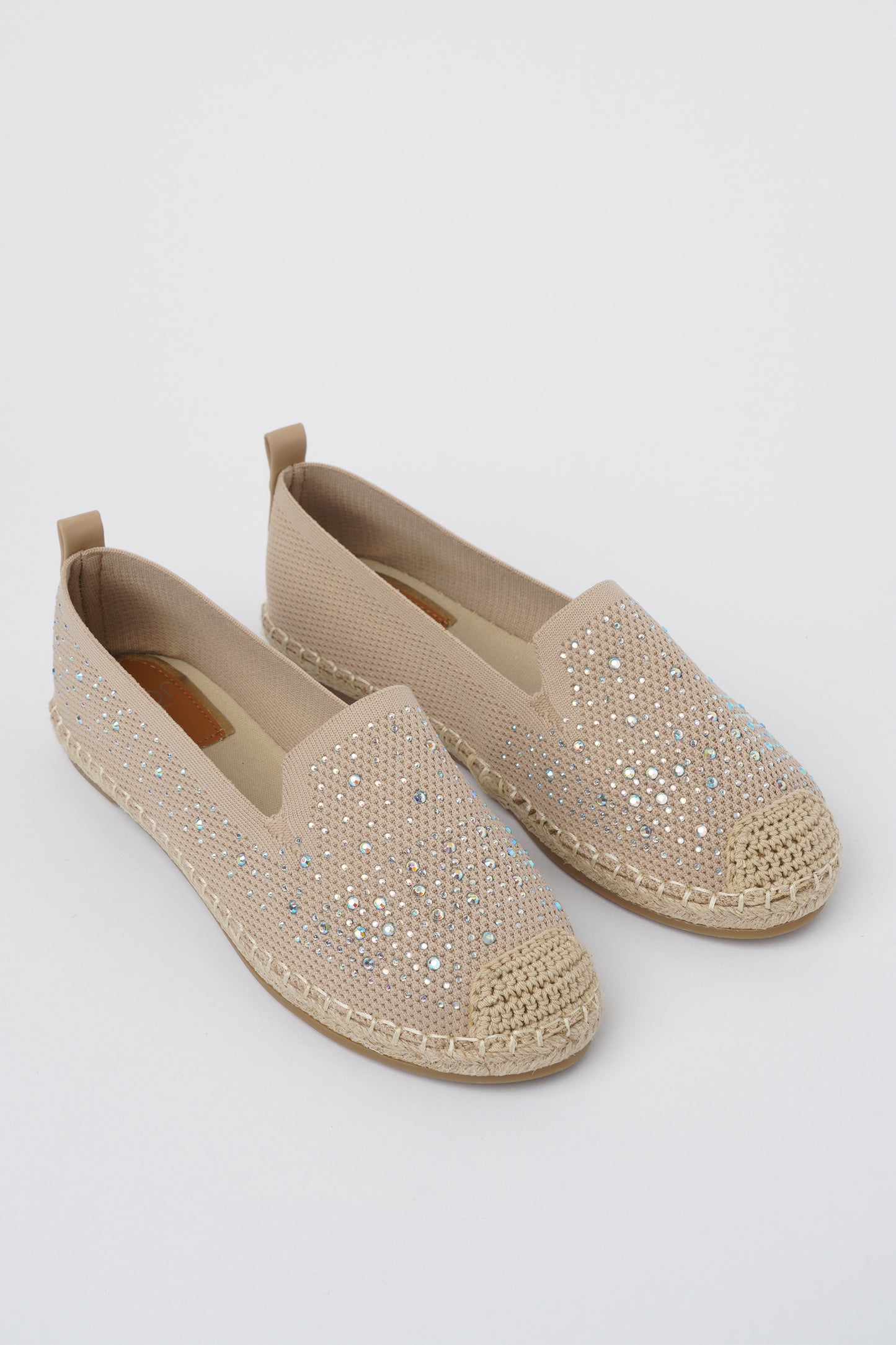 Jove Bedazzled Slip On Beige