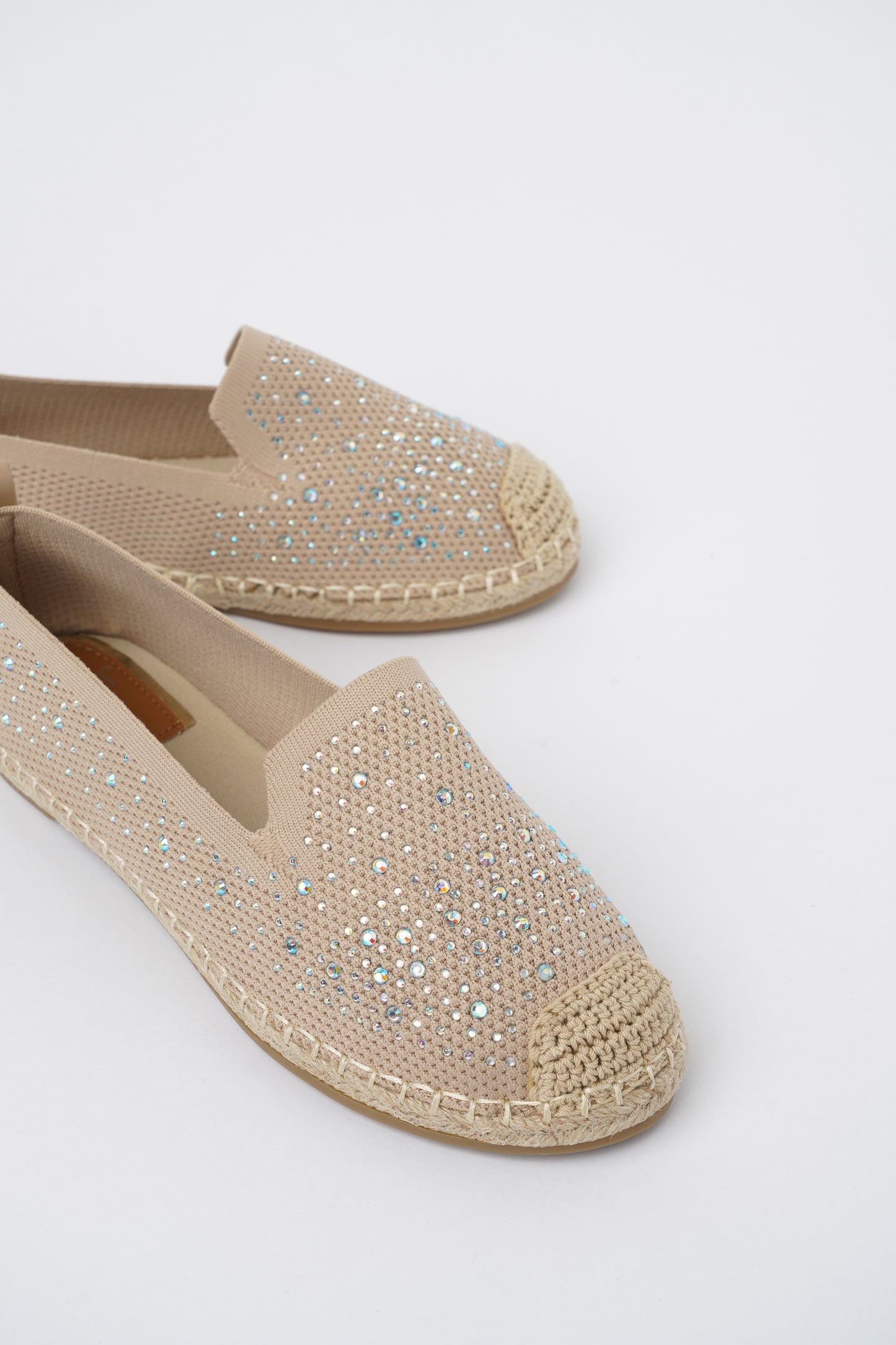 Jove Bedazzled Slip On Beige