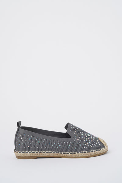 Jove Bedazzled Slip On Grey