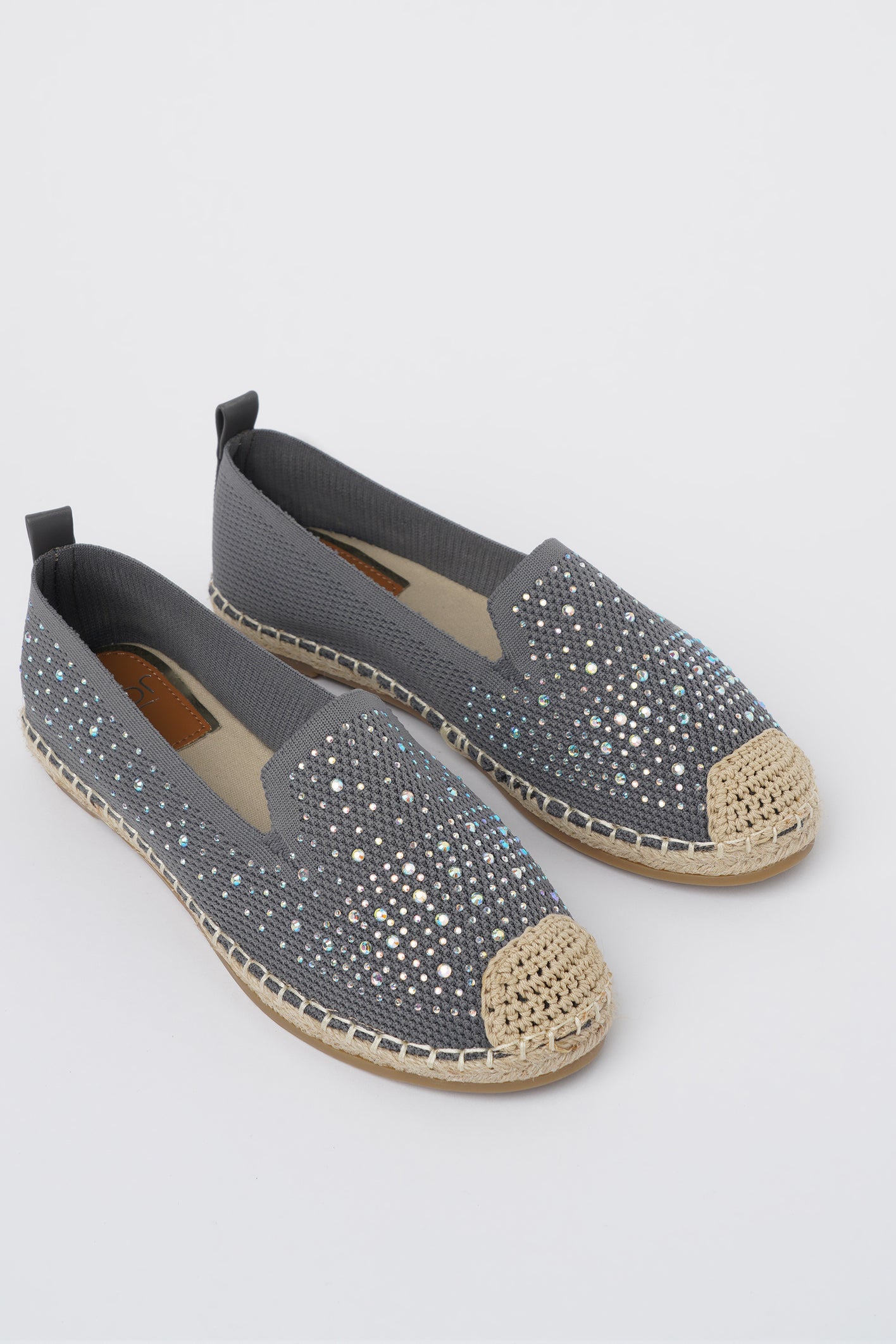 Jove Bedazzled Slip On Grey